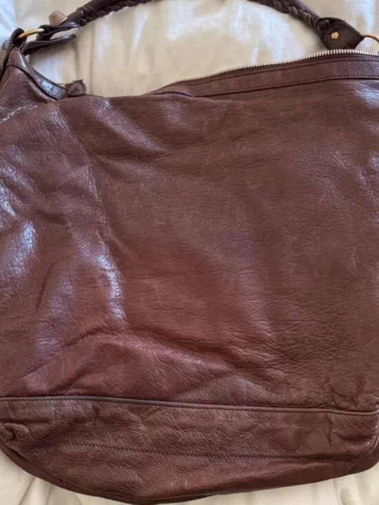 Auth Balenciaga Brown Castagna Agneau Rose G21 Hardware Day Hobo Bag - Picture 4 of 12